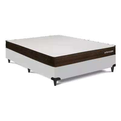 Cama Box e Colchão Poli D28 Ortoclass - Casal (138x188)
