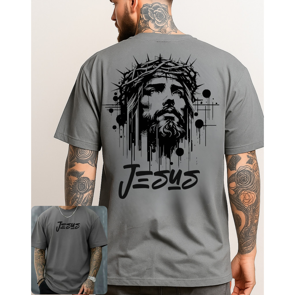 Tshirt Camisa Camiseta  Casual Estilo Religioso Jesus Cristã 100% Algodão Street Wear em Oferta na Shopee