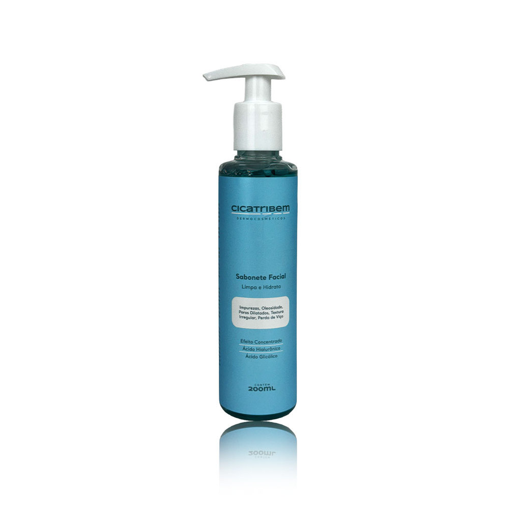 Sabonete Facial Cicatribem 200ml — Limpeza suave com Ácido Hialurônico | Toque macio diário