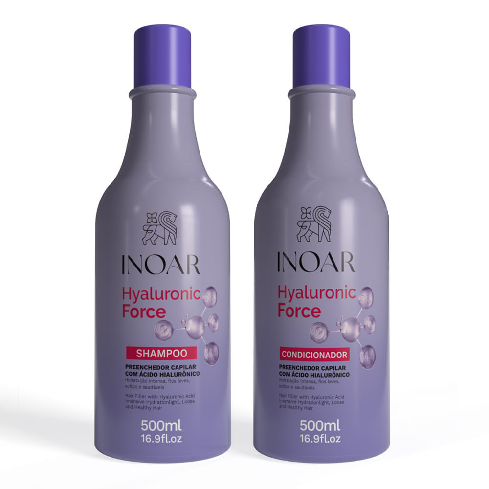Kit Inoar Hyaluronic Force Shampoo e Condicionador 500ml cada