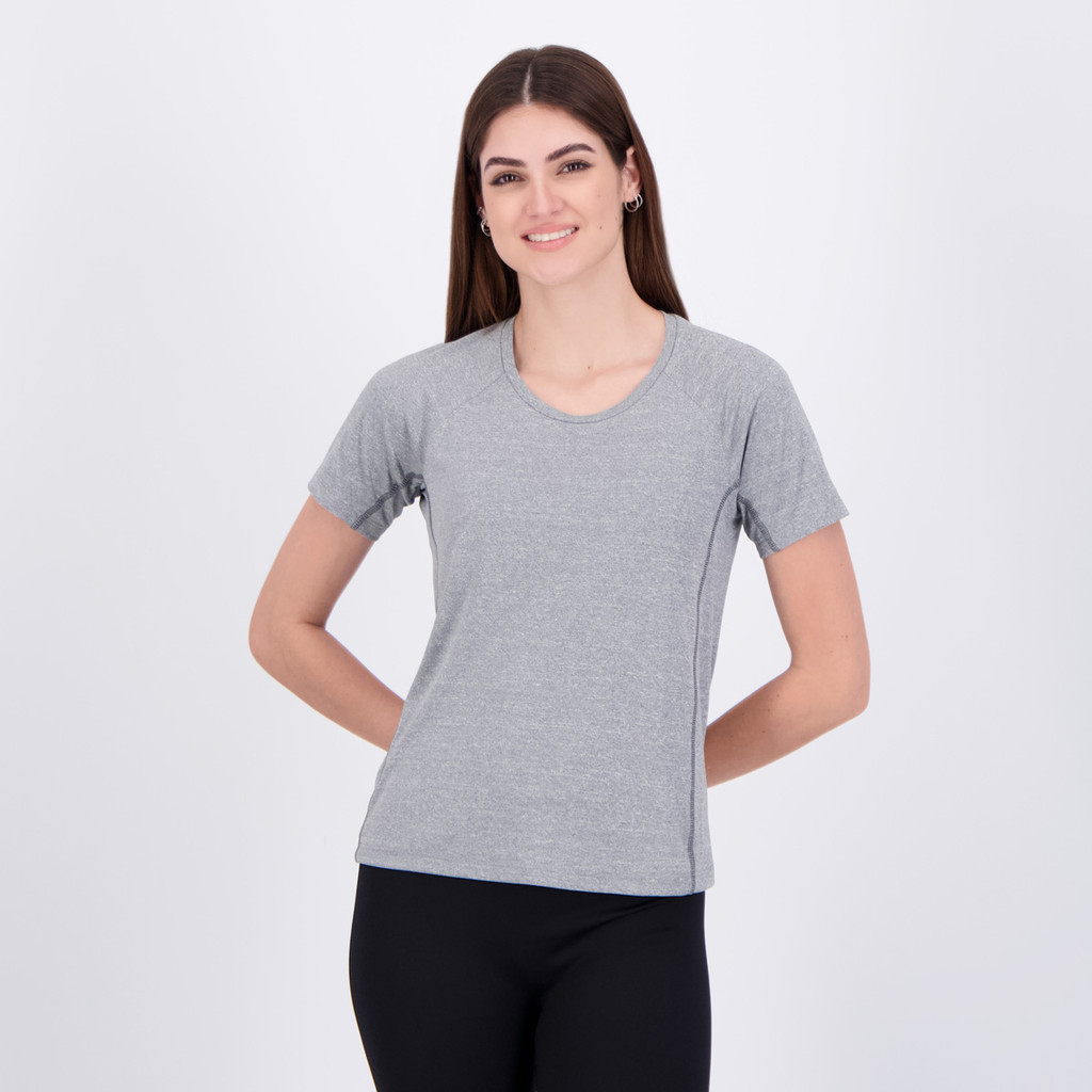 Camiseta Rainha Tech New com Bolso Feminina Cinza em Oferta na Shopee