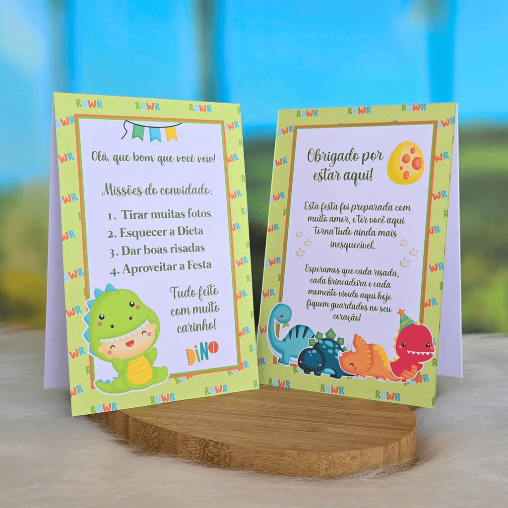 10 a 30 Plaquinhas de mesa DINO BABY Dinossauro - Centro de mesa Lembrancinha de festa infantil em Oferta na Shopee