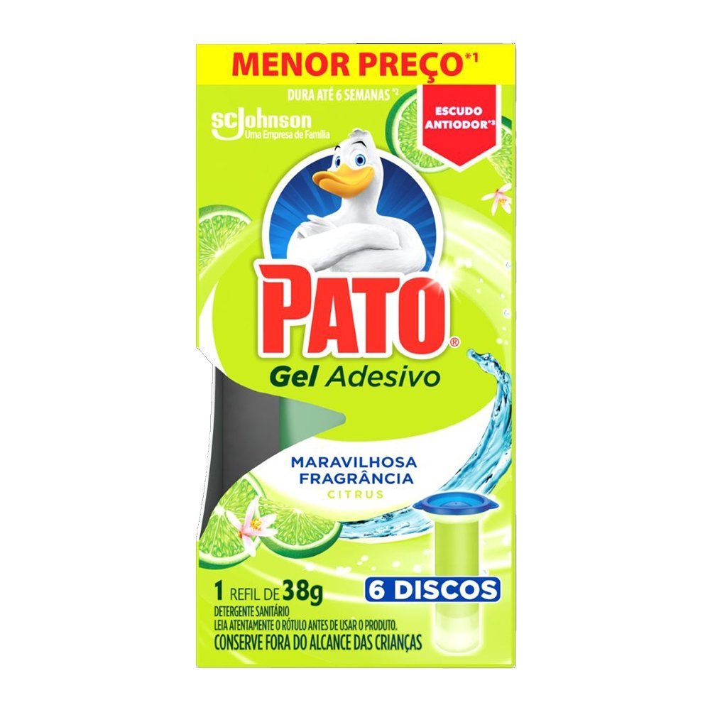 Refil Pato Gel Adesivo Citrus com 6 Discos 38g