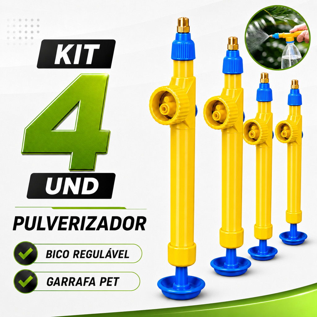 Pulverizador Manual Garrafa PET Borrifador Multiuso Bico Regulável Jardim Limpeza Rega Plantas