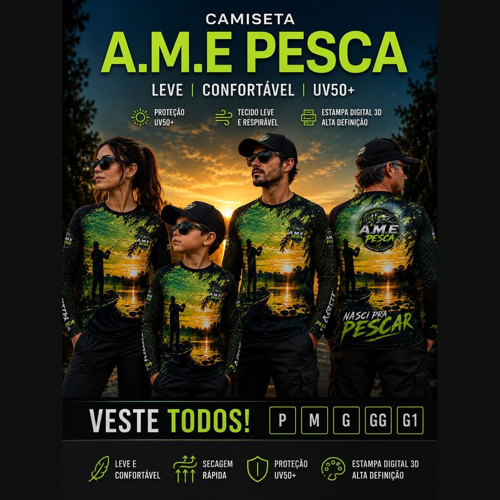 Camiseta de Pesca UV50+ Masculina ou Feminina Pesca Proteção Solar Manga Longa Camisa Pescador Dry Fit Corta Vento