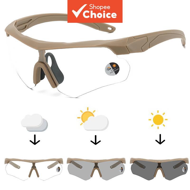 Óculos De Sol Esportivos Fotocromáticos Uv400 Visão Noturna Homens Mulheres Para Ciclismo E Pesca