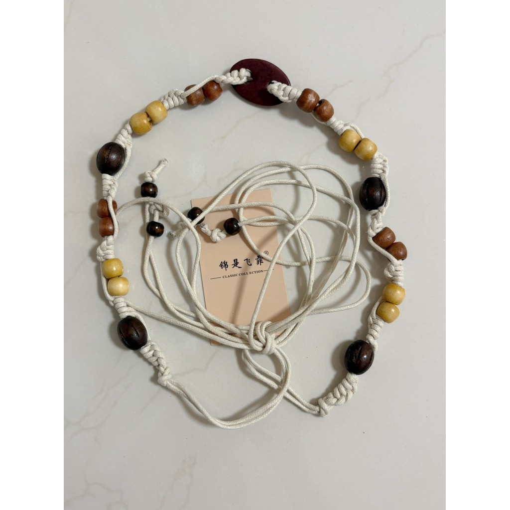 Cinto de corda Retro Simia étnico elegante influenciador moda frito rua trançado acessórios corda cera frisado cint