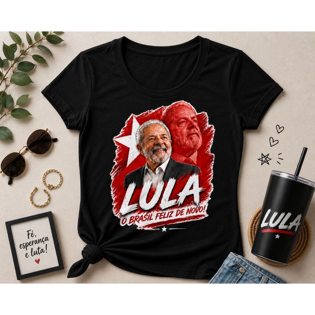 Camiseta Baby Look Feminina Lula Algodão Estampada Confortável Camisa Casual Moda envio rapido — imagem 2 de 2