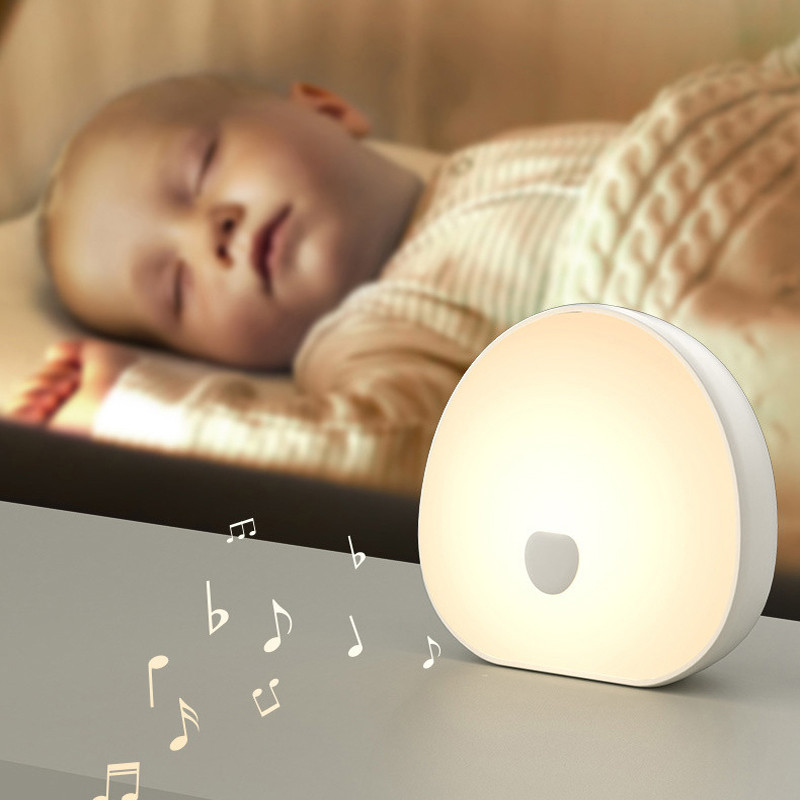 Imagem Máquina De Ruído Branco Para Dormir RGB Com Som Calmante Tocável Recarregável LED Luz Noturna Relaxante Áudio E Lâmpada 