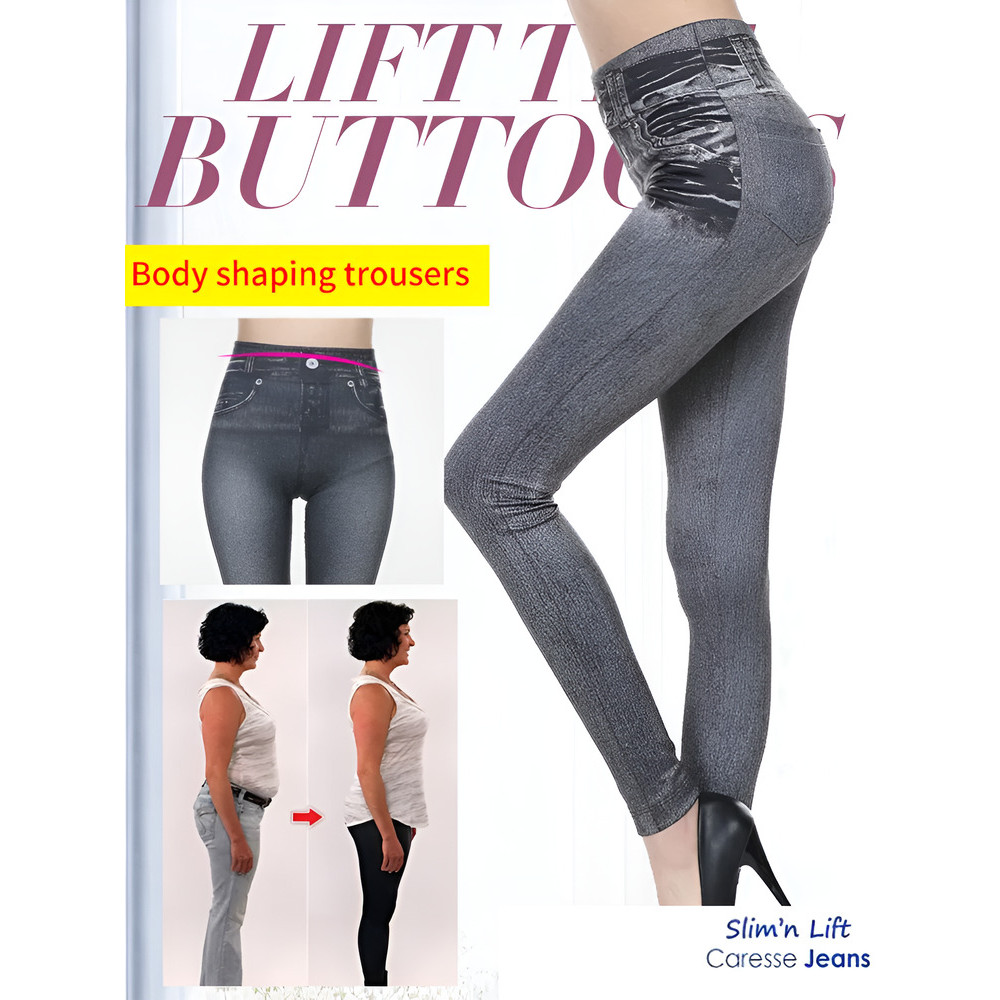 [Efeito Modelador] Calças de ioga com bolsos falsos na parte inferior / Leggings / Yoga / Mulher