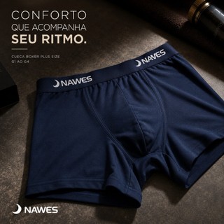 CUECA BOX PLUS SIZE EXTRA GRANDE NAWES COTON ALGODÃO CONFORT