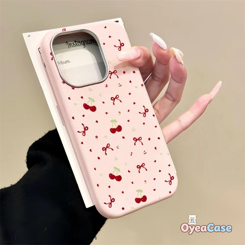 Capas De Couro Com Padrão De Arco Cereja Para Samsung Galaxy A37 A36 A35 A34 A33 A32 M32 A31 A30S A27 A26 A25 A24 A23 M2