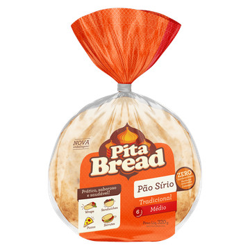 Pita Bread Pão Sírio Médio 320g