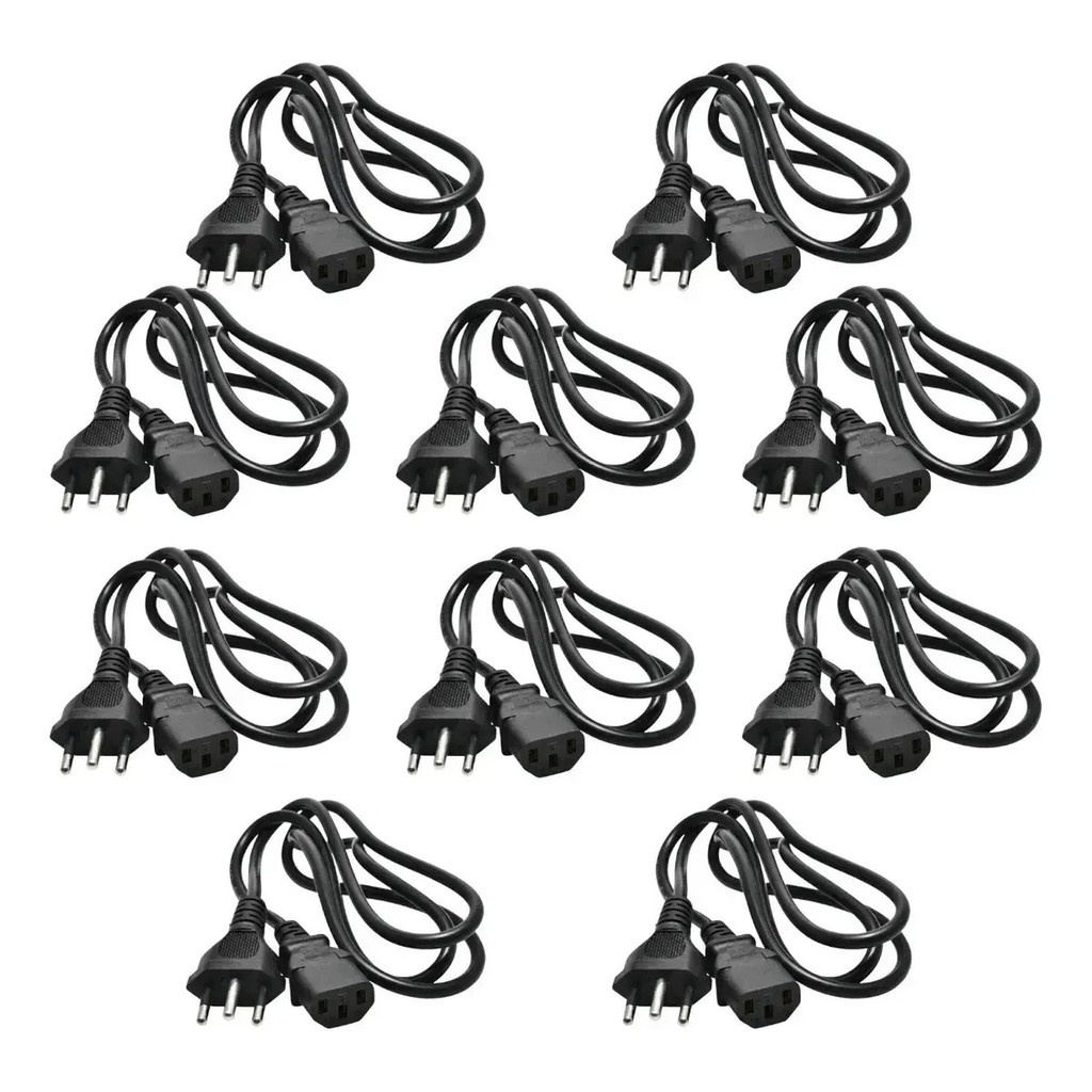Kit 10 Cabos Energia Para Workstation