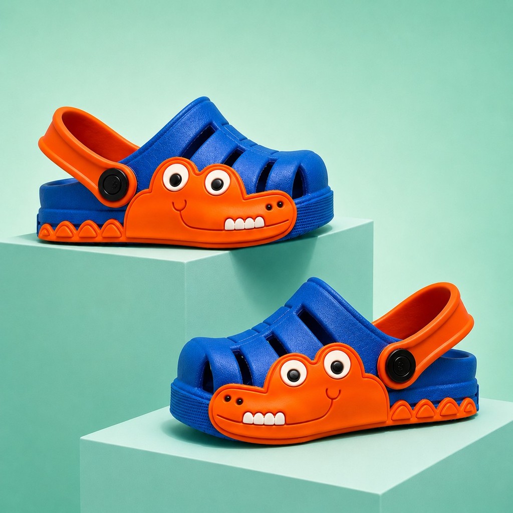 Papete Infantil Menino Confortável Antiderrapante Leve Macia Flexível Sandália Masculina Jacaré Aranha