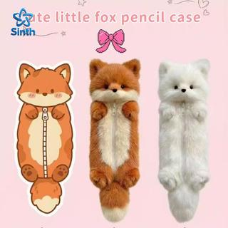 Sinth Animal Dos Desenhos Animados Bolsa De Lápis De Pelúcia Macio Zíper Caso De Papelaria Para Estudantes Material Esco