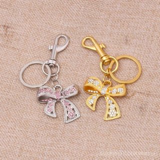Chaveiro de Laço Brilhante para Bolsa - Chaveiro de Laço com Strass para Mulheres - Acessórios Fofos para Bolsas e Carte