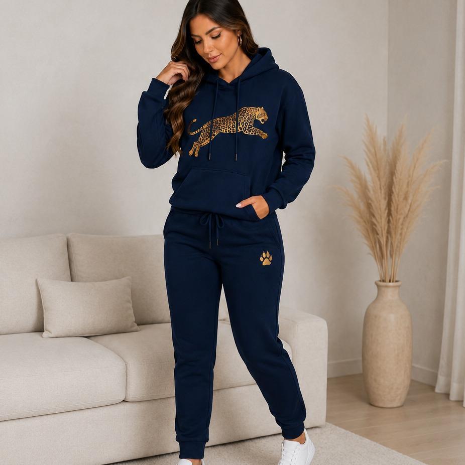 Conjunto Moletom Feminino Flanelado com Capuz | Blusa e Calça de Moletom Inverno P ao GG Confortável Casual