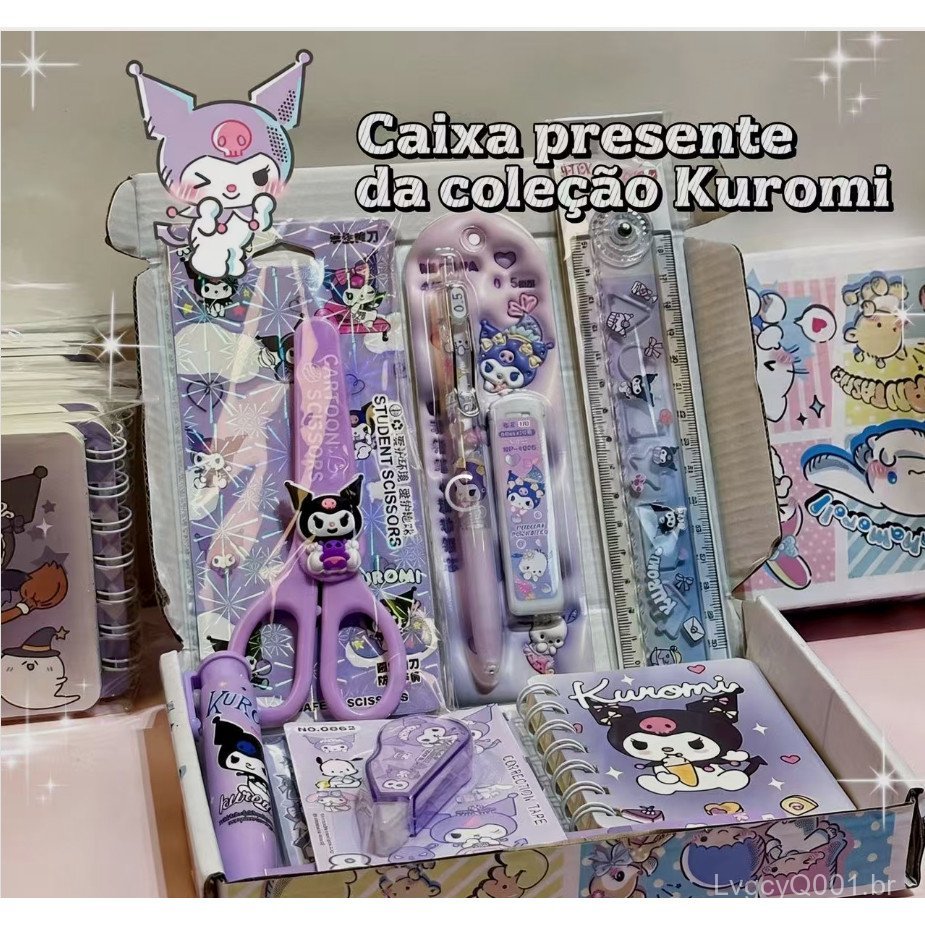Sanrio Conjunto de papelaria Kuromi Conjunto de papelaria Kuromi Conjunto de papelaria Conjunto de papelaria Kuromi