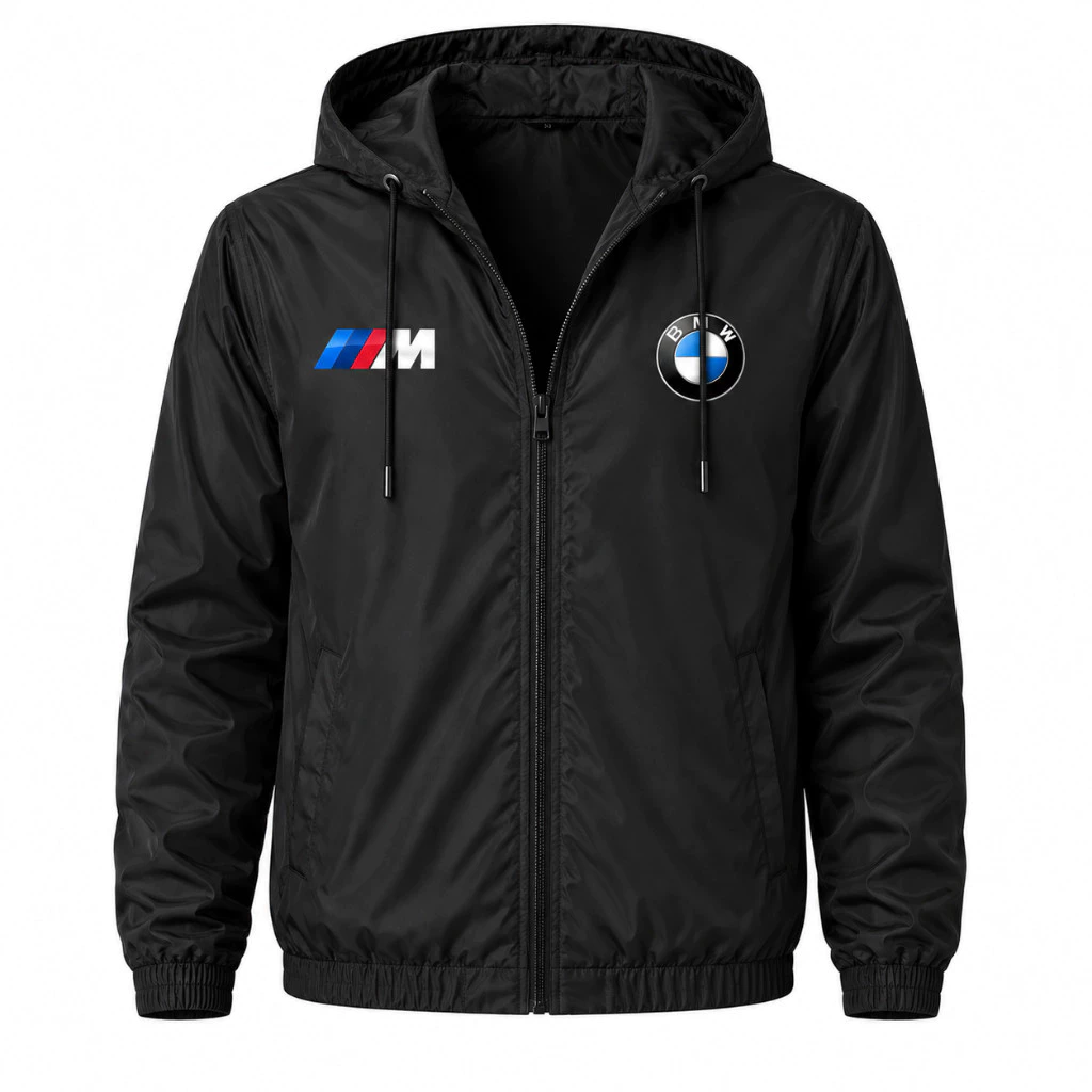 Jaqueta Corta Vento BMW Unissex Impermeável Capuz Poliéster Premium Bolso Interno Academia Corrida Leve