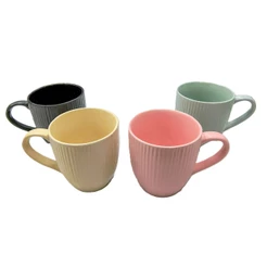 CANECA CERÂMICA 220ml STRIPES LYOR - CORES SORTIDAS