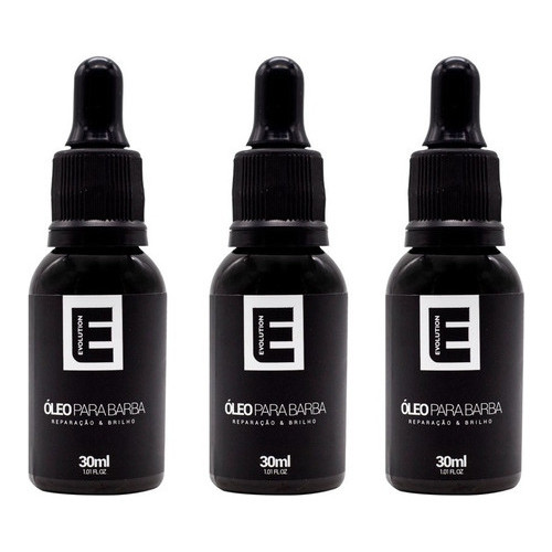 3 Uni Óleo Para Barba Evolution Barber 140ml Cada