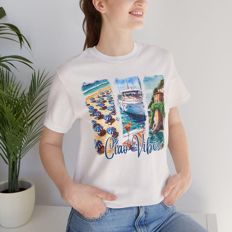Camiseta Feminina Estampa Viagem Tropical Moda Retrô Linda Confortável Estilosa