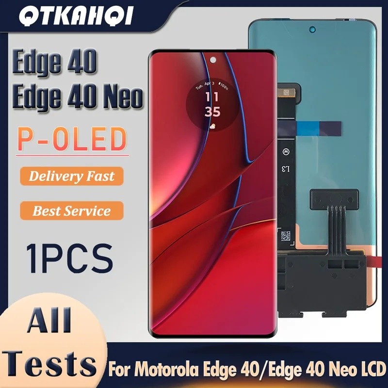 6.55 " P-OLED Para Motorola Edge 40 Lcd XT2303-2 Display Touch Screen Digitador 
