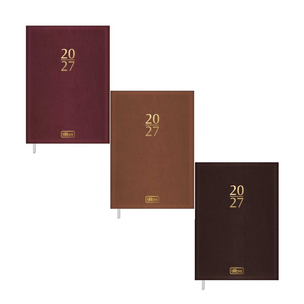 Agenda executiva costurada diária Torino Cores 192x134mm 2027 Tilibra