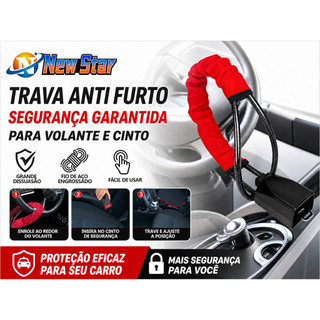 New Star Trava Anti Furto Para Volante Caminhão C/ Cinto Segurança