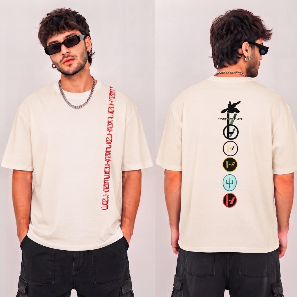 Camiseta Unissex Estampa Banda Rock Twenty One Pilots Streetwear Gótica Urbano Metal 100% Algodão Envio Rápido — imagem 2 de 2
