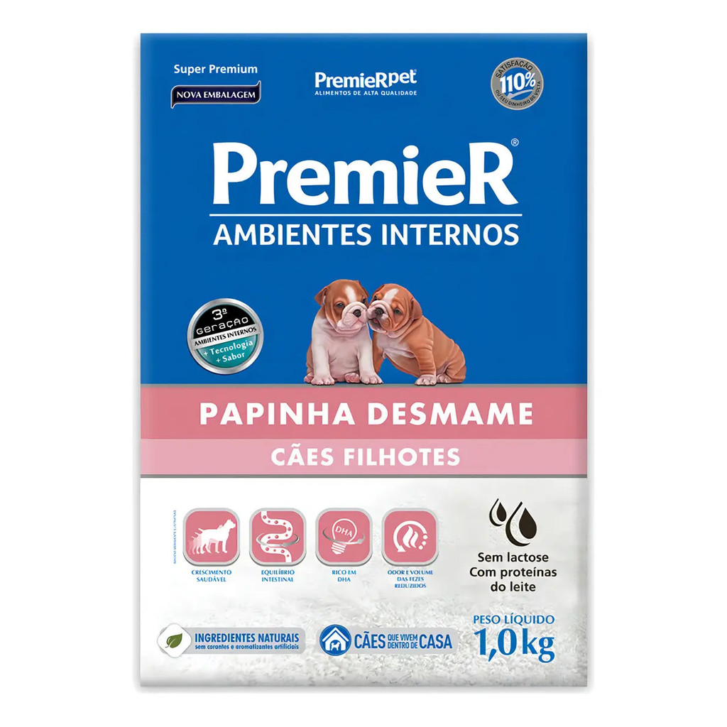 Ração Papinha Premierpet Filhote Ambientes Internos 1kg