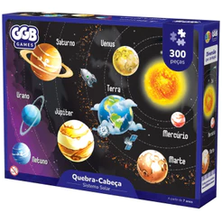 QUEBRA CABEÇA SISTEMA SOLAR 300 PEÇAS GGB BRINQUEDOS PUZZLE INFANTIL TERRA MARTE MUNDO LUA SOL VÊNUS
