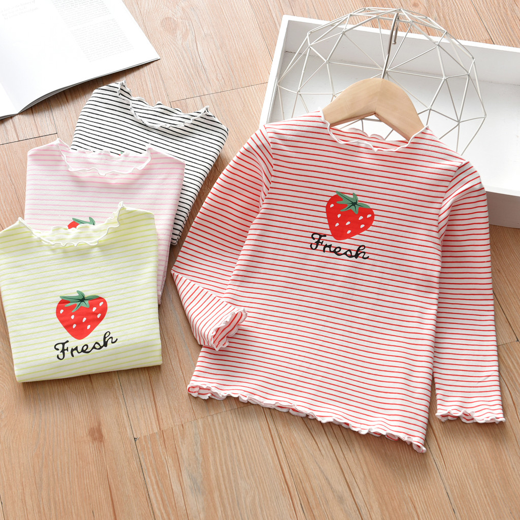 Meninas camisa de fundo 2026 primavera outono bebê menina interior topo crianças de manga comprida puro algodão bebê lis