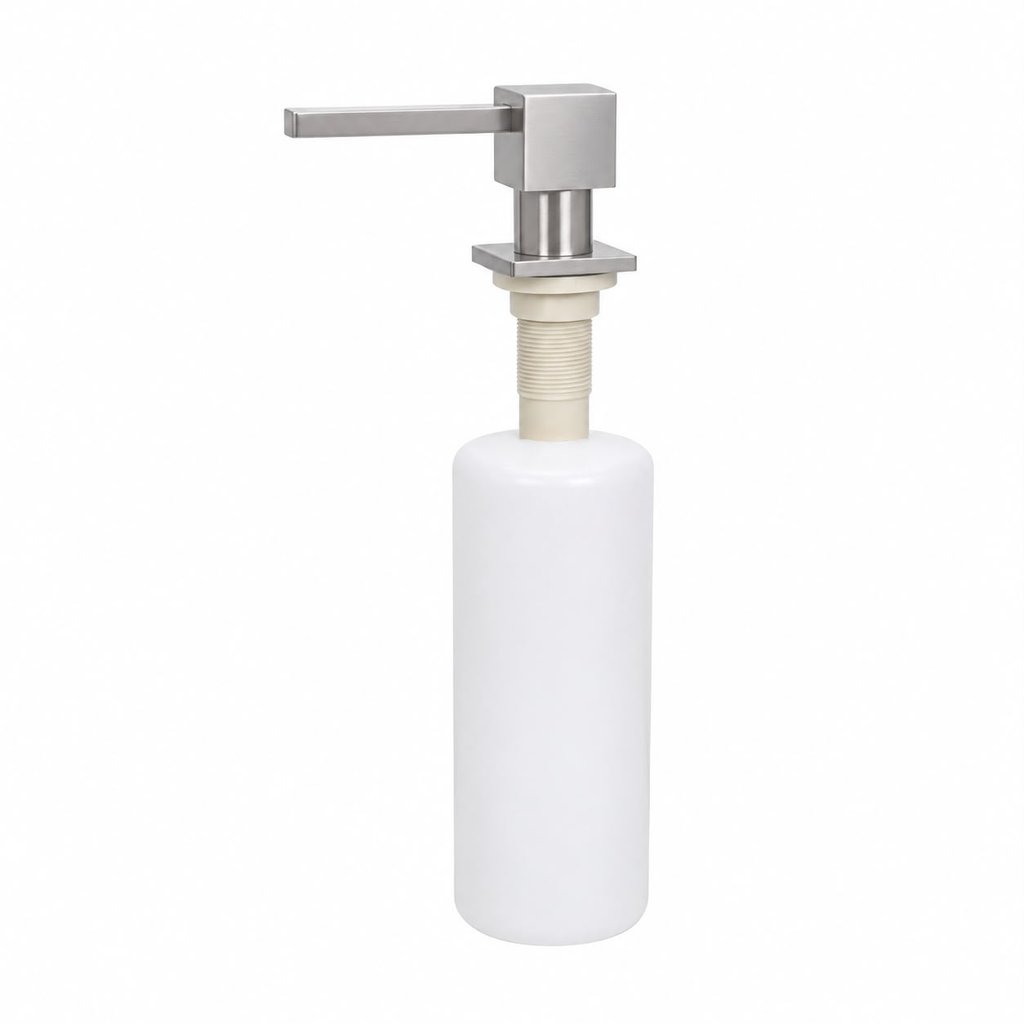 Dispenser para Detergente de Embutir Quadrado Metal - Escovado