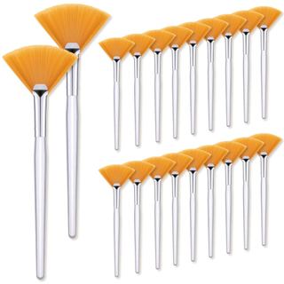 20 Pincéis Faciais, Pincel em Leque para Máscara, Pincel de Maquiagem Macio, Pincéis Aplicadores Faciais, Ferramentas Co