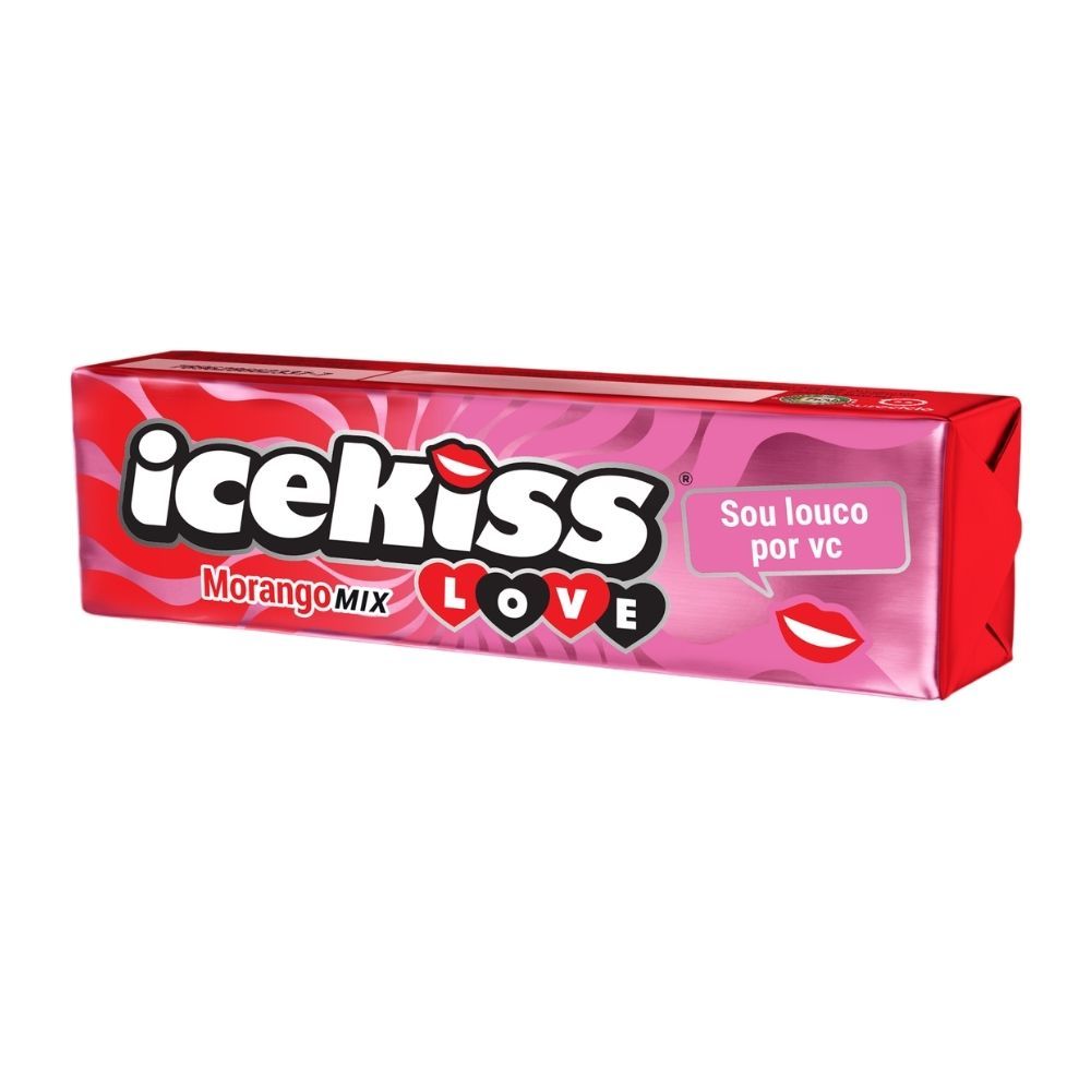 Bala Icekiss Love Sabor Morango Mix 29g