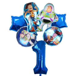 7 Pçs/Set Dos Desenhos Animados Buzz Lightyear Woody Conjunto De Balões De Folha De Alumínio Toy Story Decorativo Person