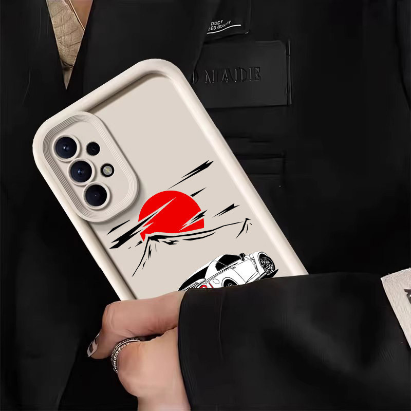 Capa de Telefone com Tema de Anime Japonês JDM Drift Car Red Sun para Samsung Ga