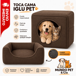 Cama Caminha Túnel Toca iglu pet 2 em 1 Cachorro Gato Tamanhos P M G GG