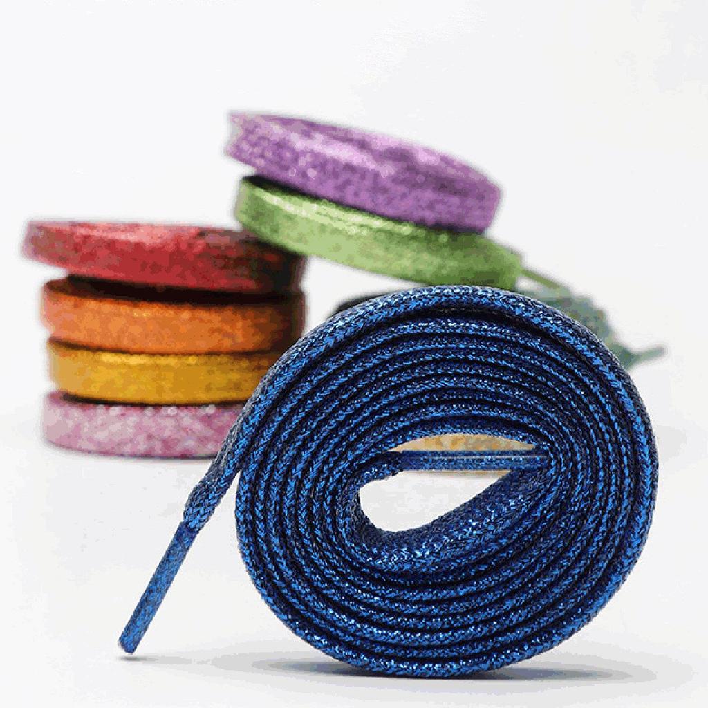 1 Par De Cadarços Lazer Cadarço Plano Casual Esportes Brilhante Colorido 1 cm De Largura Para Tênis