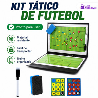 Prancheta Tática Magnética 2 em 1 para Futebol e Basquete – Quadro com 2 Conjuntos de Marcadores e Números Magnéticos