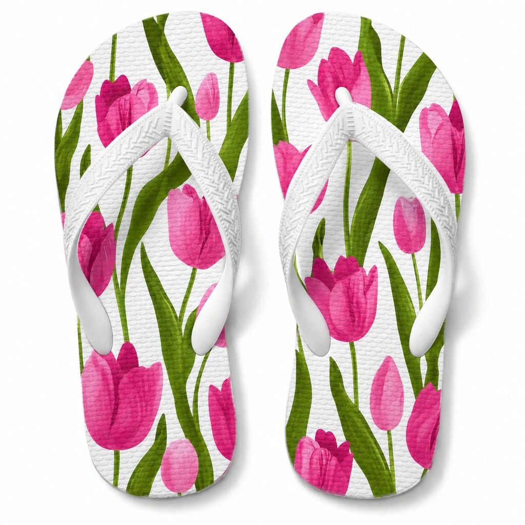 Chinelo Feminino Tulipa Estampado Confortável Estiloso Antiderrapante - Envio Imediato