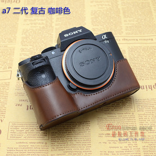 Bolsa para câmera Sony A7M3 A7II A9 Capa protetora de couro A7M2 A7R2 Bolsa para câmera de couro genuíno a7r3 a7R4 A7