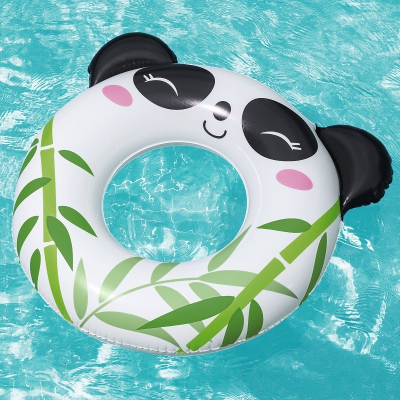 Anel de natação inflável em forma de Panda, anel flutuante para crianças, brinquedos aquáticos, axilas, adereços para fo