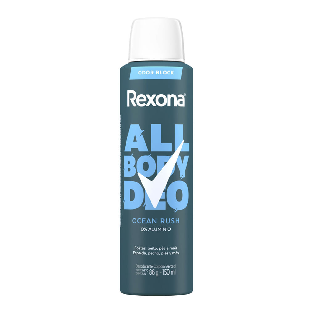 Desodorante Corporal Aerossol Rexona All Body Deo Ocean Rush 150ml