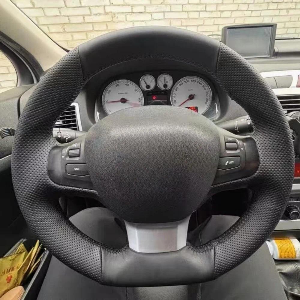 Capa Personalizada Para Volante De Carro , Couro De Microfibra Antiderrapante Peugeot 308 2014 2015 2016 2017 , Envoltór