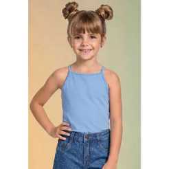 Regata Básica Infantil Menina Cotton Elian Azul