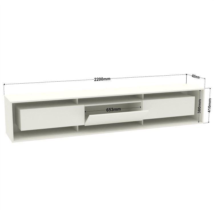 Rack para TV até 84 Polegadas Suspenso com LED 220cm Madison Yescasa Bege — imagem 2 de 2