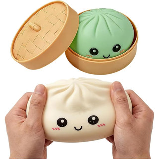 Squishy De Coque De Pectina De Rosto Fofo |   Brinquedo Antiestresse de Apertar em Forma de Dumpling Cozido no Vapor YEA